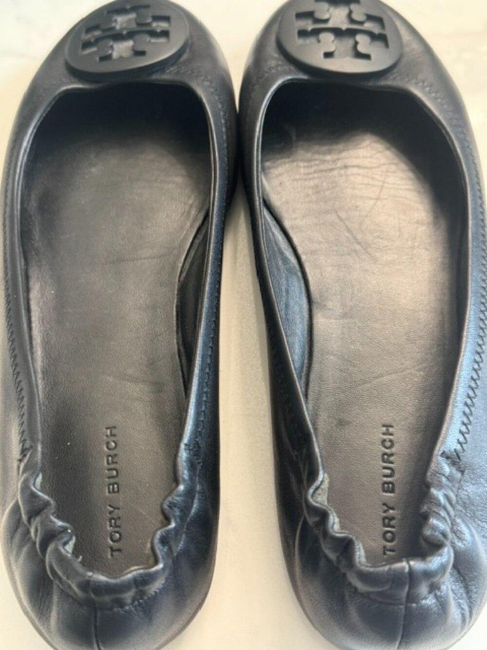 Tory Burch "Minnie" Black Ballerina Flats